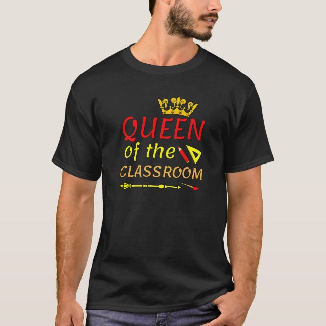 Camiseta Rainha Da Sala De Aula De Volta À Escola Para Meni (Frente)