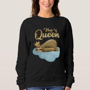 Camiseta Rainha da Soneca Preguiça Com Coroa Amante de Preg