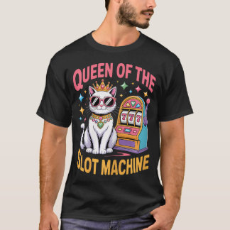 Camiseta Rainha das Caça-Níqueis Fofo Cassino Jogos de Azar