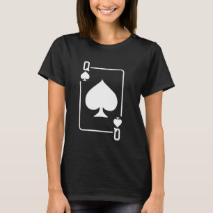 Camiseta Rainha das Espadas Jogando Cartões de Halloween Da