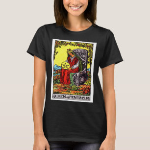 Camiseta Rainha das Moedas ou Pentáculos Vintage Tarot Ride