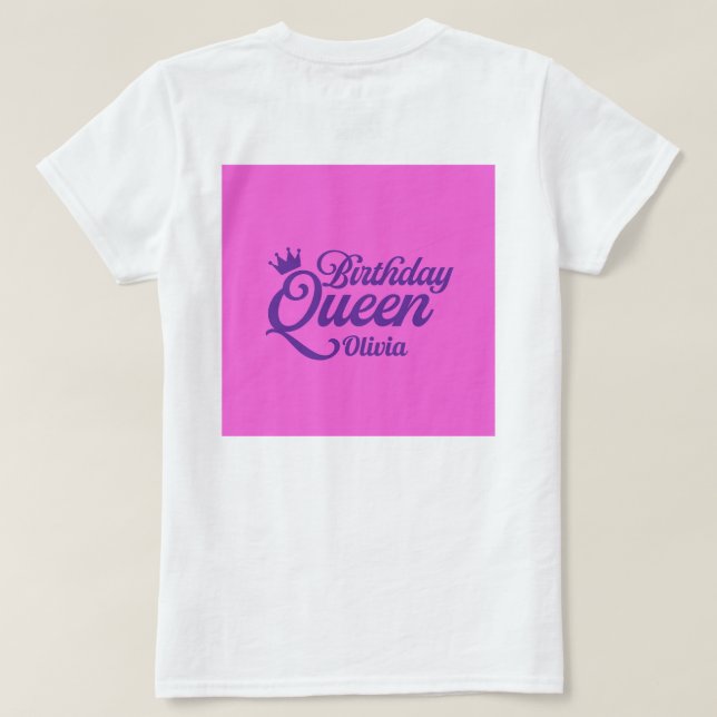 Camiseta Rainha de Aniversário (Verso do Design)