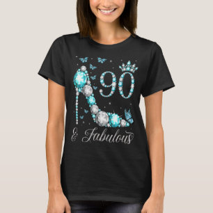 Camiseta Rainha de aniversário de 90 e fabulosa 90 de 90 an