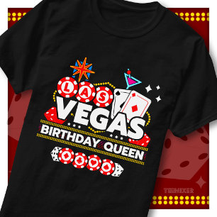 Camiseta Rainha de Aniversário do Cassino Las Vegas Esquadr