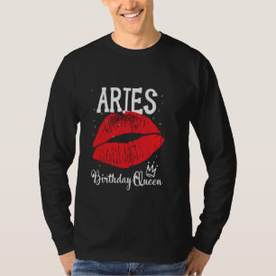 Camiseta Rainha de Áries Lábios Vermelhos Rainha de Anivers
