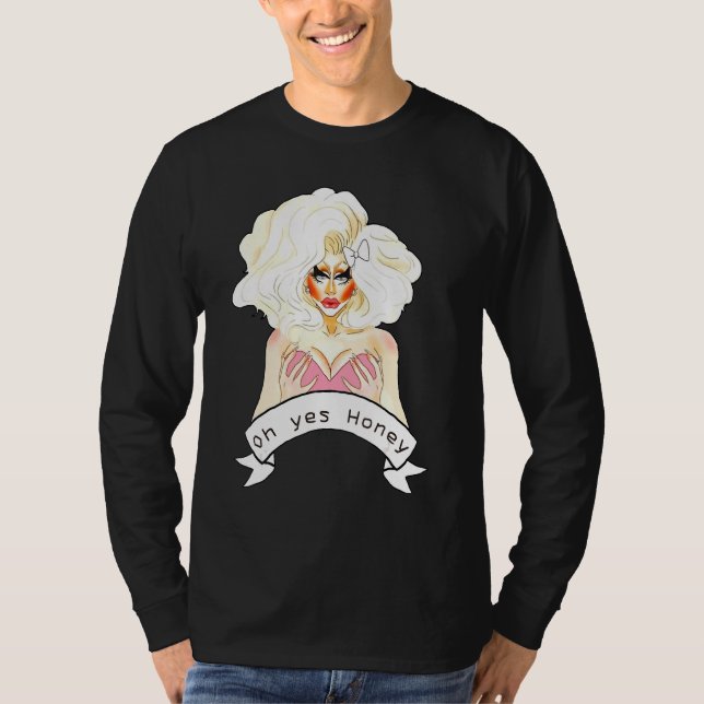 Camiseta Rainha de Arrasto Bi Trans Lgbtq Gay bissexual (Frente)