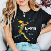 Rainha de Badminton Personalizada Vibrante Abstrat