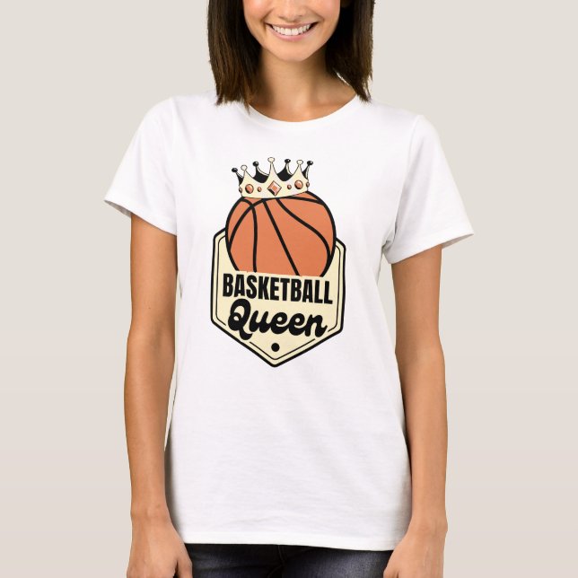 Camiseta Rainha de Basquete - Coroa de Esportes (Frente)