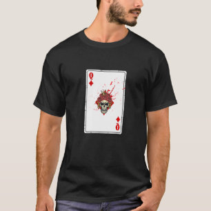 Camiseta Rainha De Cartões De Diamantes Deck Halloween Cos