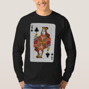 Camiseta Rainha de Clubs Pro Poker Jogador De Sorte Vencedo