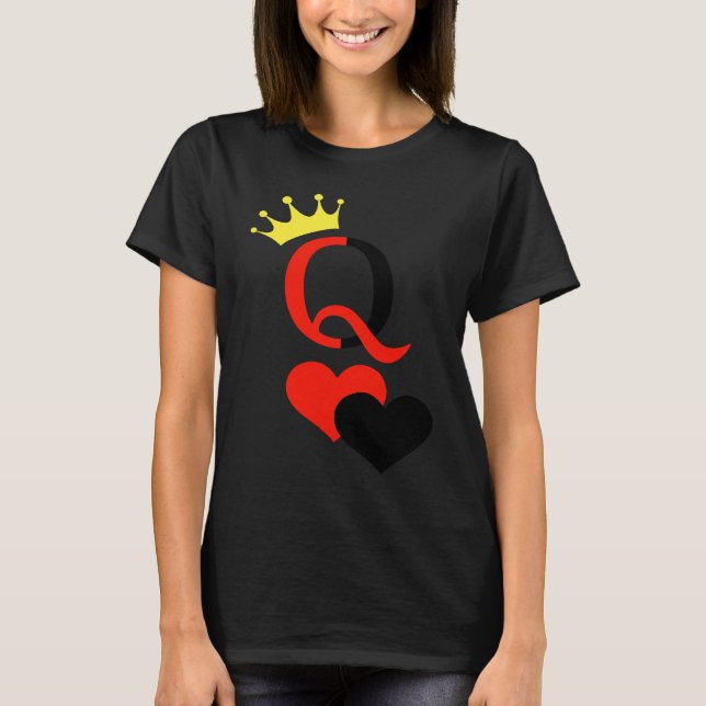 Camiseta Rainha De Copas Casal Combinando São Valentim  (Frente)