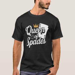 Camiseta Rainha de Espadas Jogo de Cartas de Cassino Jogado