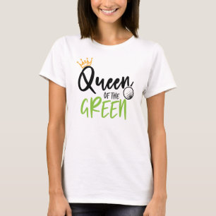 Camiseta Rainha De Golfe Da Menina Moderna Engraçada Verde