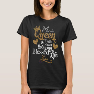 Camiseta Rainha de Março Fé & Favor Vivendo Minha Vida Aben