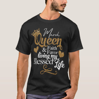 Camiseta Rainha de Março Fé & Favor Vivendo Minha Vida Aben