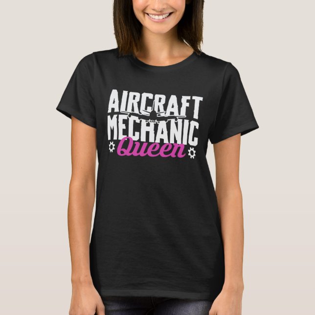 Camiseta Rainha de Mecânico de Aeronaves (Frente)