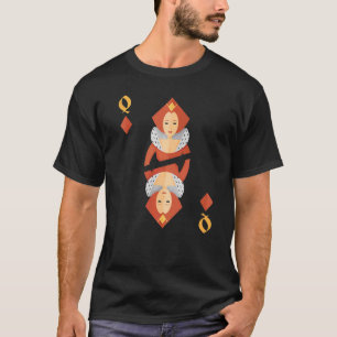 Camiseta Rainha De Ouros - Deck De Cartões - Grupo De Hallo