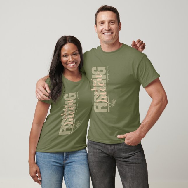 Camiseta Rainha de pesca | rosa militar | Vertical (Unissex)
