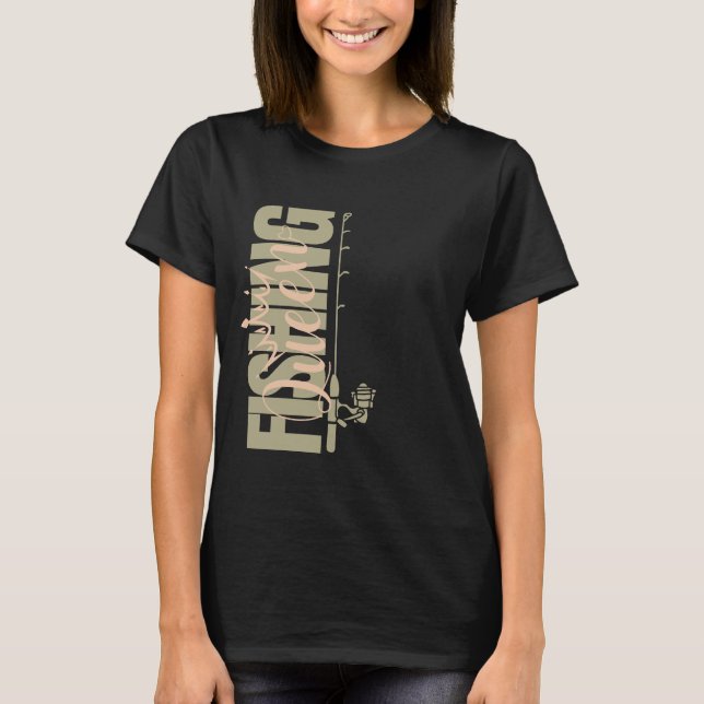 Camiseta Rainha de pesca | rosa militar | Vertical (Frente)