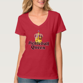 Camiseta Rainha de Pickleball, Bola Amarela Roxa, Coroa Dou
