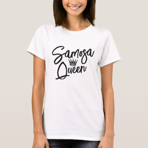 Camiseta Rainha de Samosa Indiana Mulheres Engraçadas Sam