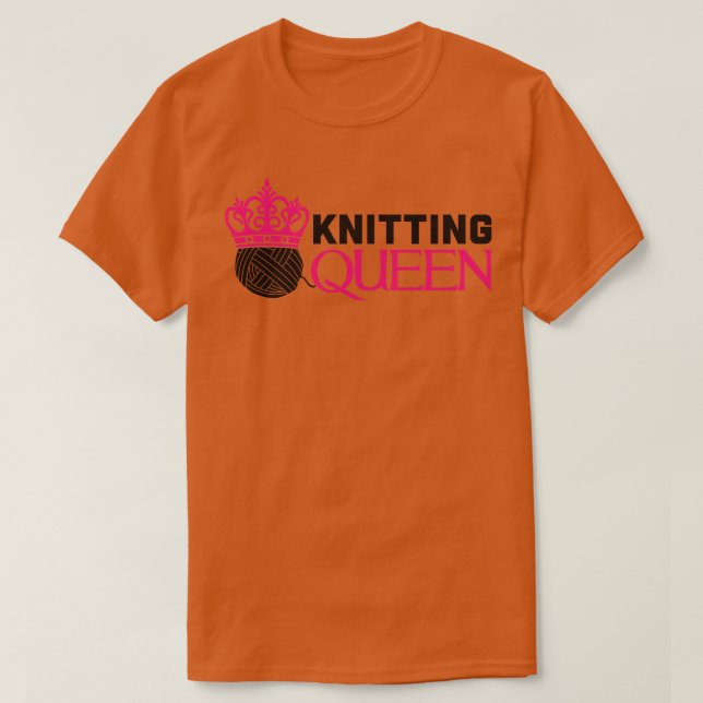 Camiseta Rainha de tricô (Frente do Design)