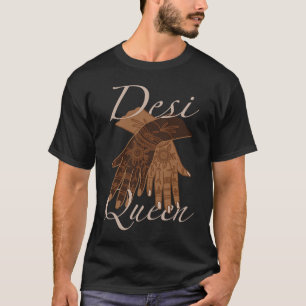 Camiseta Rainha Desi Henna Estética Indiana Garotas Bollywo