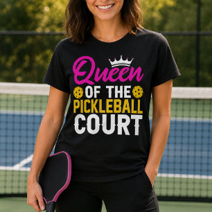 Camiseta Rainha Divertida da Quadra de Pickleball