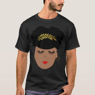 Camiseta Rainha Divina Africana-Americana Com Afro Puff