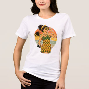 Camiseta Rainha do Abacate Vibes Tropicais de Verão Retrô