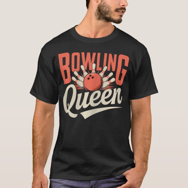 Camiseta Rainha do Boliche Mulheres Fofo (Frente)