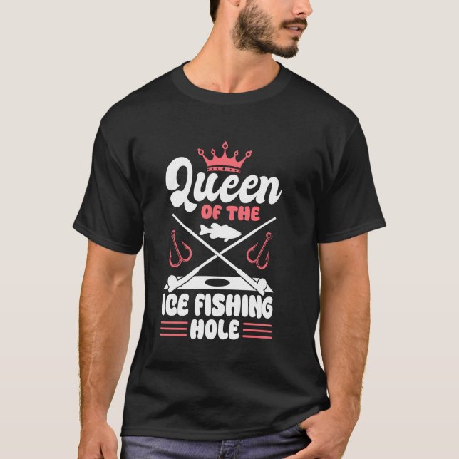 Camiseta Rainha Do Buraco De Pesca No Gelo (Frente)