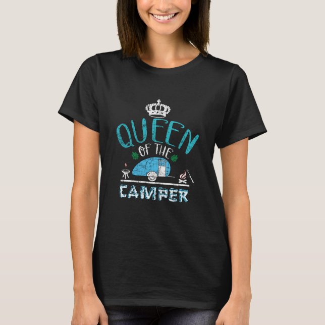 Camiseta Rainha do Camper, acampamento engraçado (Frente)
