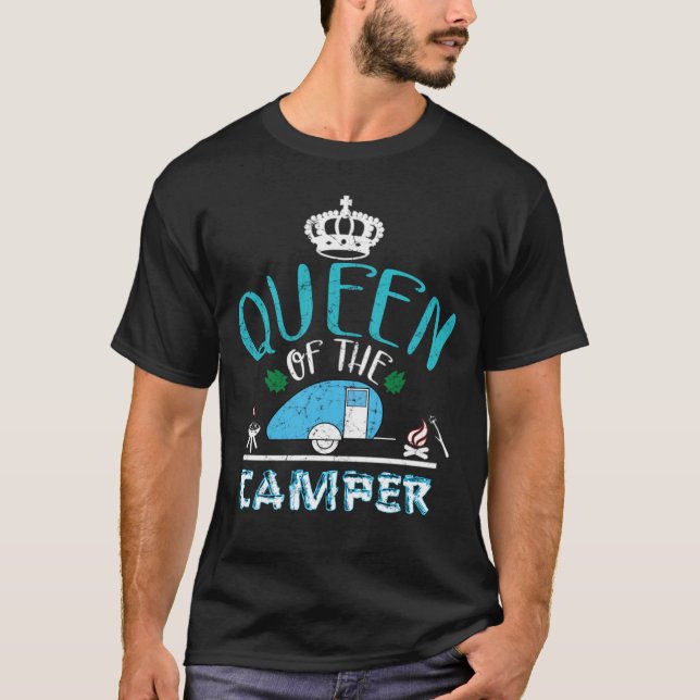 Camiseta Rainha do Camper, acampamento engraçado (Frente)