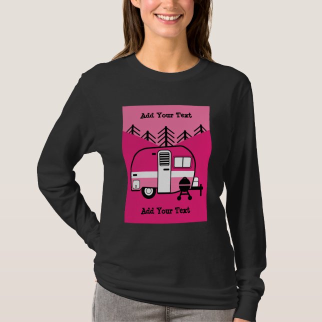 Camiseta Rainha do Camper - Engraçado Acampamento RV (Frente)