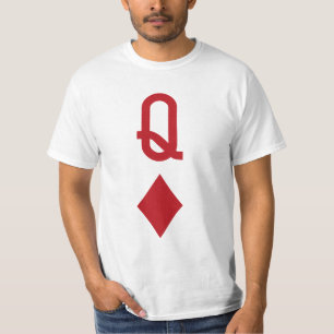Camiseta Rainha do cartão de jogo vermelho dos diamantes