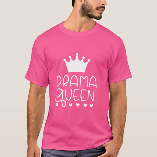 Camiseta Rainha do Drama Coroa Fofa Divertida (Frente)
