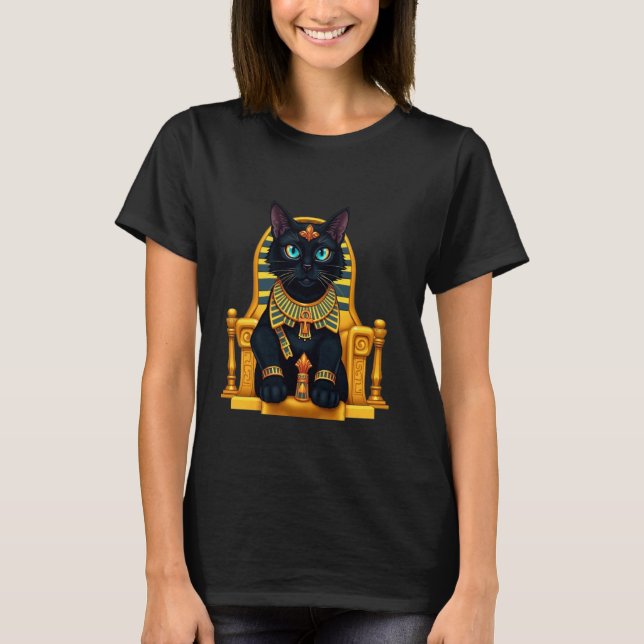 Camiseta Rainha do Gato do Antigo Egito (Frente)