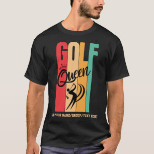 Camiseta Rainha do GOLFE Feminino Cores Vintage Nome Person