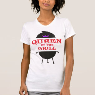 Camiseta Rainha Do Grill, Vermelho De Coroa Roxo
