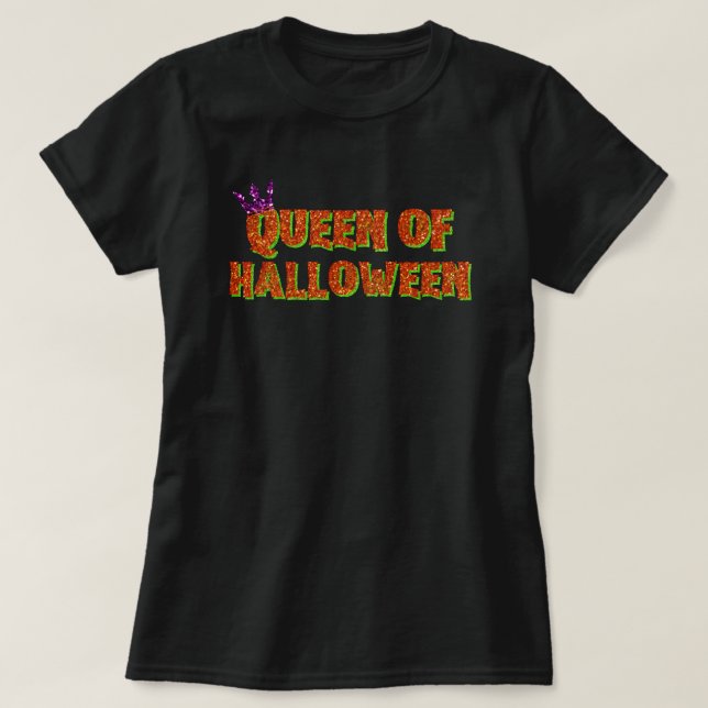 Camiseta Rainha Do Halloween Glitter (Frente do Design)