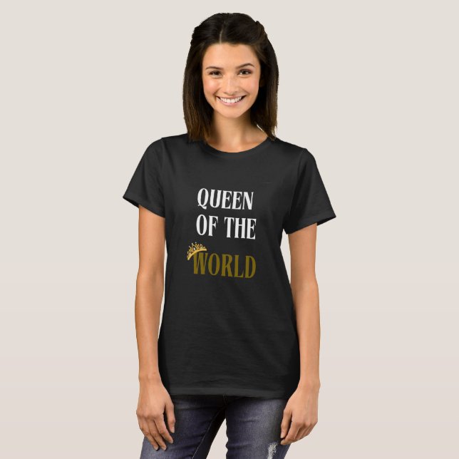 Camiseta Rainha do Mundo - Camisa-T feminina (Frente Completa)