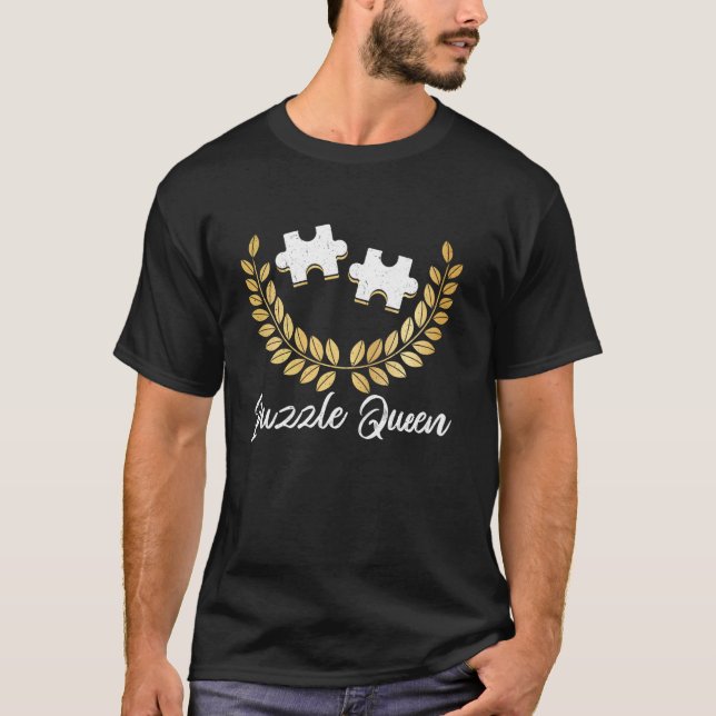 Camiseta Rainha do Quebra-Cabeça da Mamãe Dia das Mães Engr (Frente)