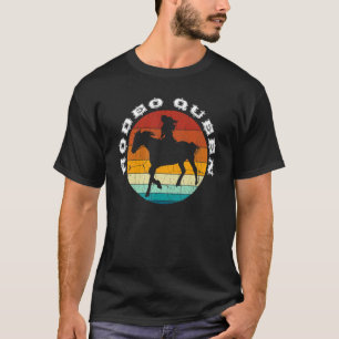 Camiseta Rainha do Rodeio Cowgirl Ocidental a Cavalo Retro 