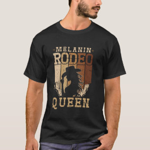 Camiseta Rainha do Rodeio Melanin Cavalgando um Cavalo Brav