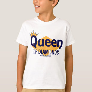 Camiseta Rainha do softball de WH dos diamantes