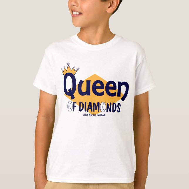 Camiseta Rainha do softball de WH dos diamantes (Frente)
