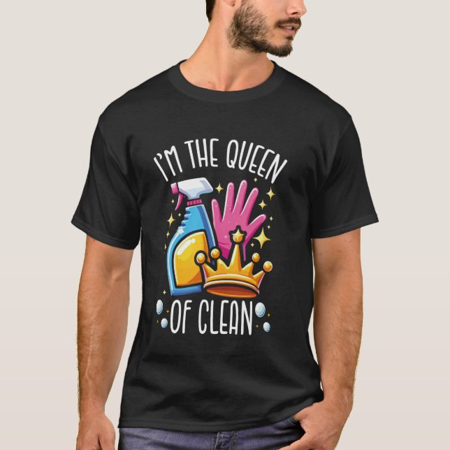Camiseta Rainha do Uniforme de Limpeza Para Funcionária de  (Frente)