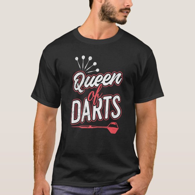 Camiseta Rainha dos Acessórios de Darts Mulheres em Dardos  (Frente)