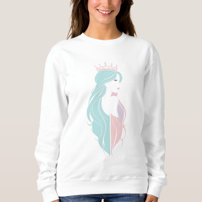 Camiseta "Rainha Elegante com Coroa" Design Pastel (Frente)